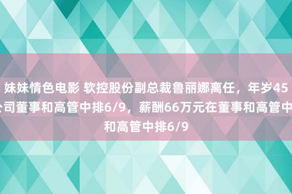 妹妹情色电影 软控股份副总裁鲁丽娜离任，年岁45岁在公司董事和高管中排6/9，薪酬66万元在董事和高管中排6/9