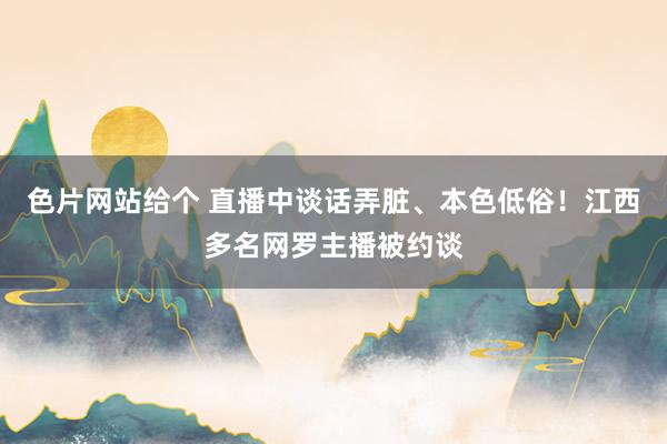 色片网站给个 直播中谈话弄脏、本色低俗！江西多名网罗主播被约谈