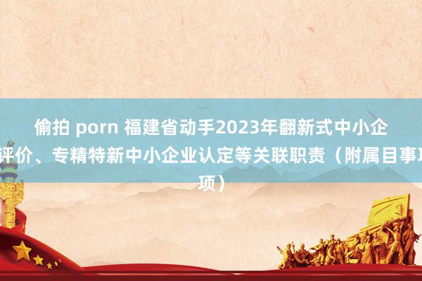 偷拍 porn 福建省动手2023年翻新式中小企业评价、专精特新中小企业认定等关联职责（附属目事项）