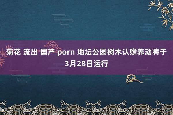 菊花 流出 国产 porn 地坛公园树木认赡养动将于3月28日运行