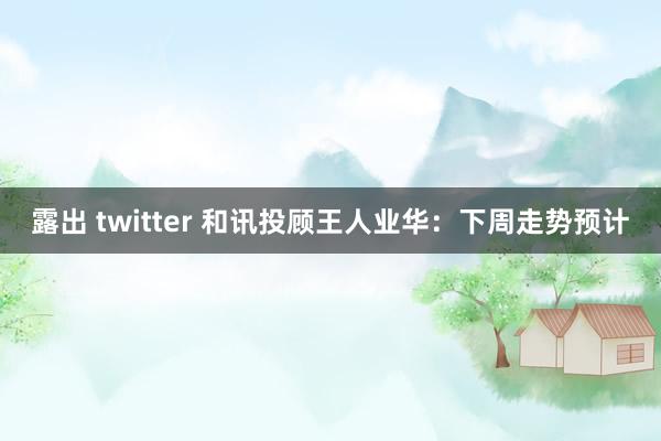 露出 twitter 和讯投顾王人业华：下周走势预计