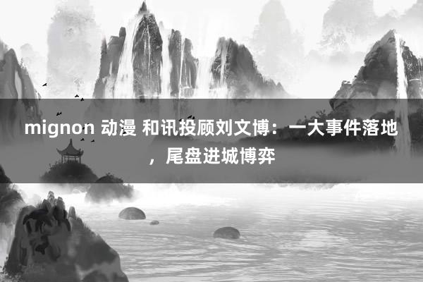 mignon 动漫 和讯投顾刘文博：一大事件落地，尾盘进城博弈